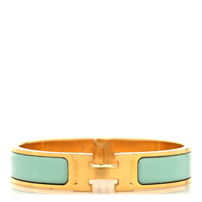 Hermes Enamel Narrow Clic Clac H Bracelet PM Aqua 2 of 12