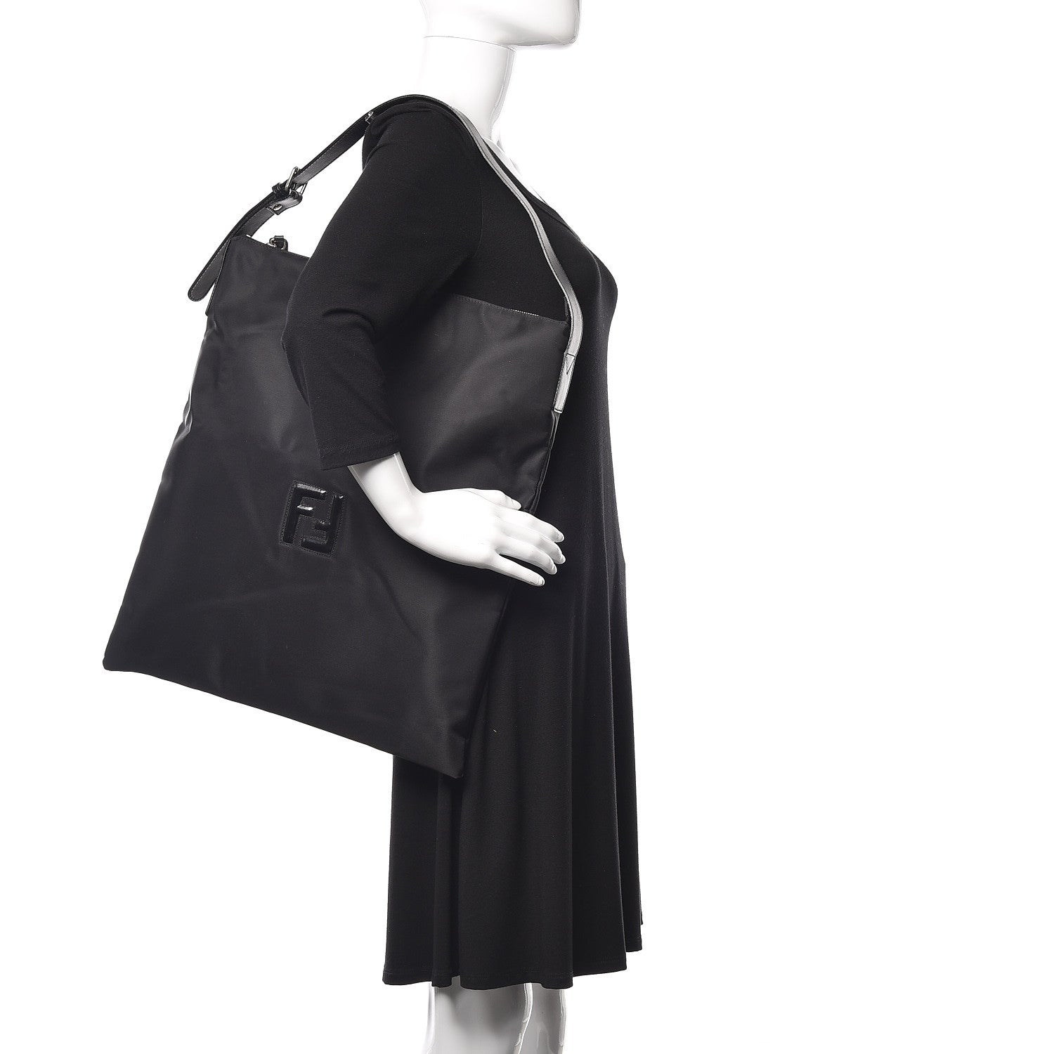 Fendi Nylon Shoulder Bag Black 2 of 8