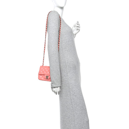 Chanel Lambskin Quilted Mini Square Flap Pink 2 of 10