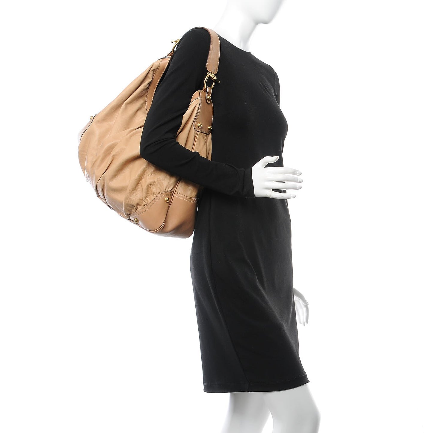 Calfskin Large Jockey Hobo Tan