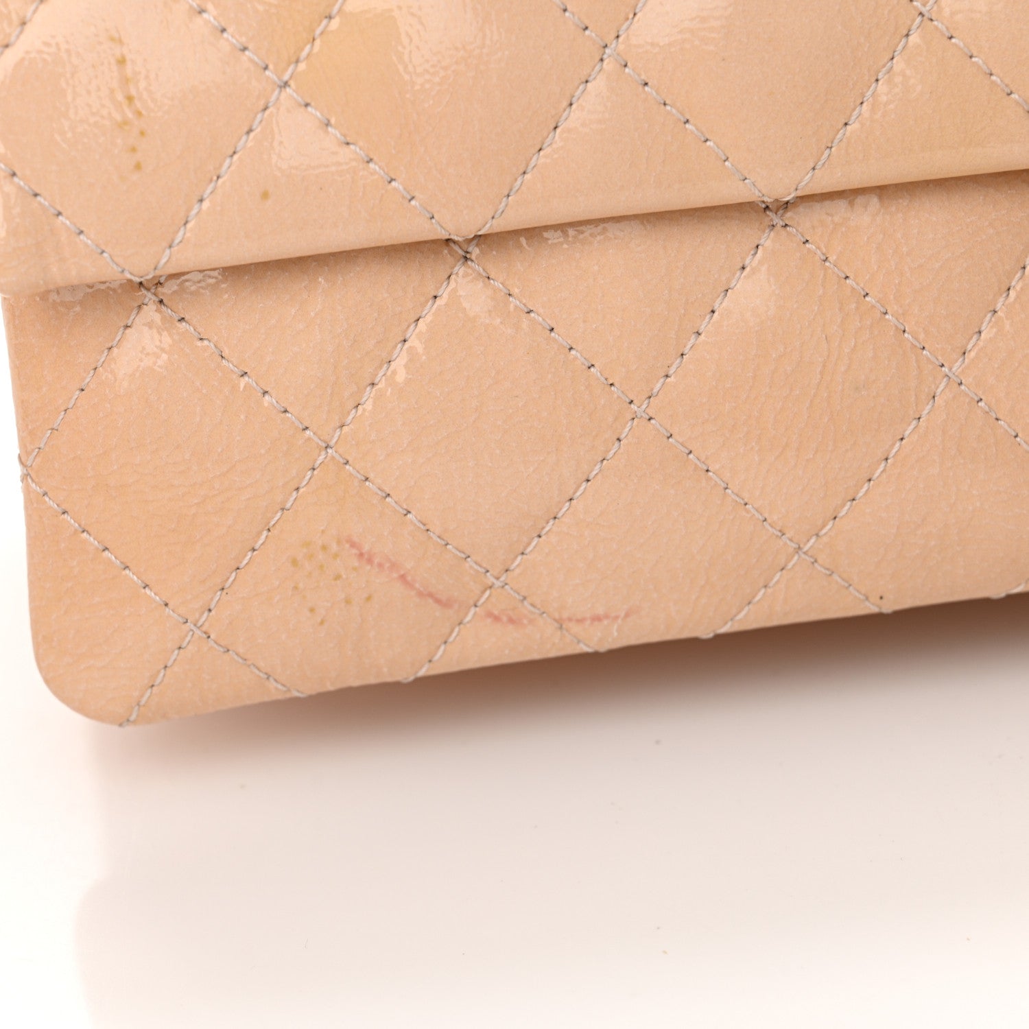 Chanel Patent Goatskin Quilted 3 Pocket Accordion Flap Light Beige 13 of 13