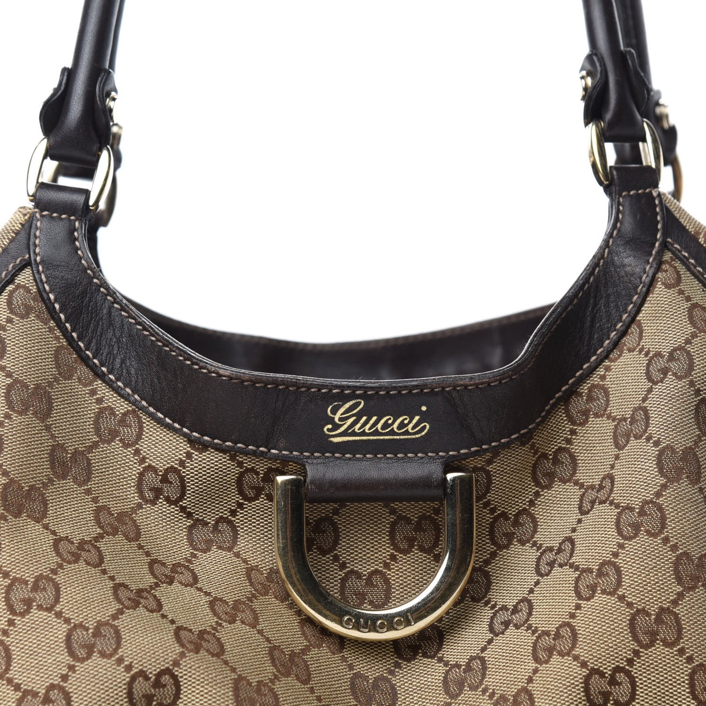 Monogram Large D Gold Hobo Dark Brown