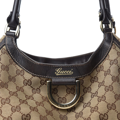 Gucci Monogram Large D Gold Hobo Dark Brown 13 of 13