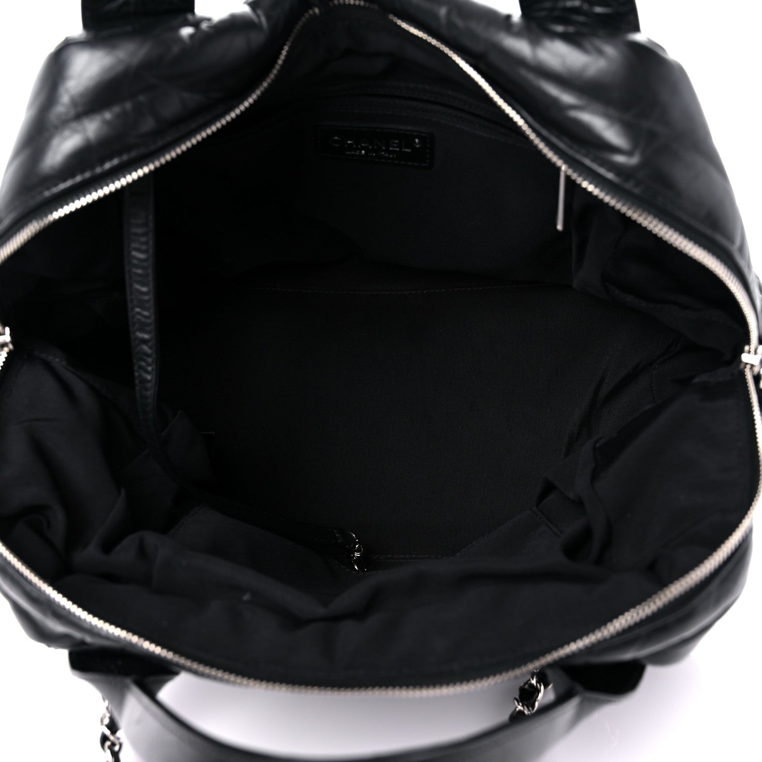 Chanel Aged Calfskin Chevron Medium Soft Bowling Bag Black 5 of 18