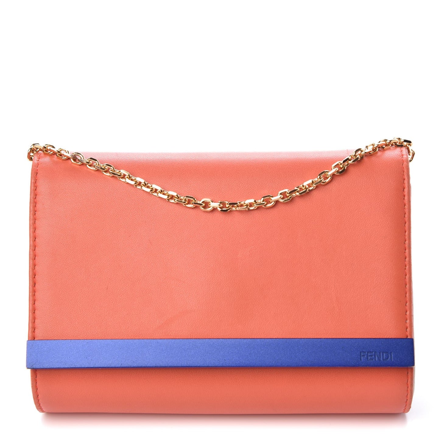 Nappa Enamel Mini Rush Clutch Orange