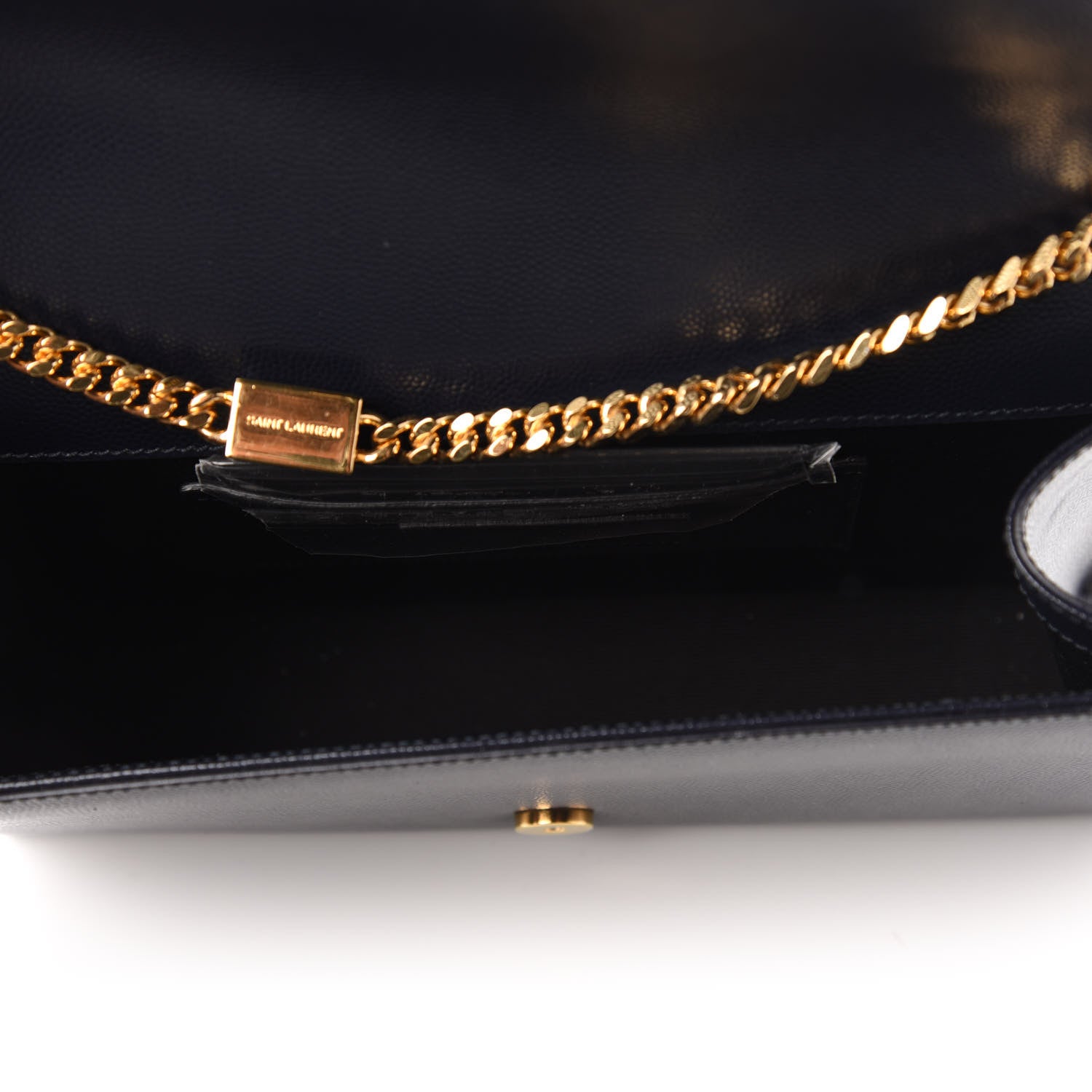 Saint Laurent Grain De Poudre Medium Classic Monogram Kate Satchel Deep Marine 5 of 9