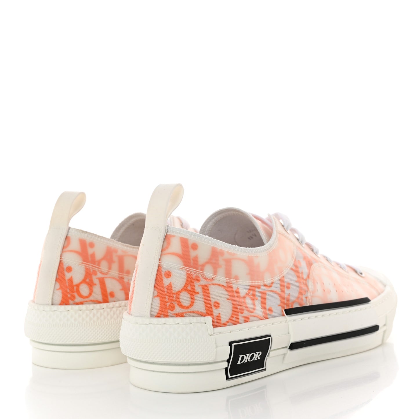 Technical Canvas Oblique Mens B23 Low Top Sneakers 42 White Orange