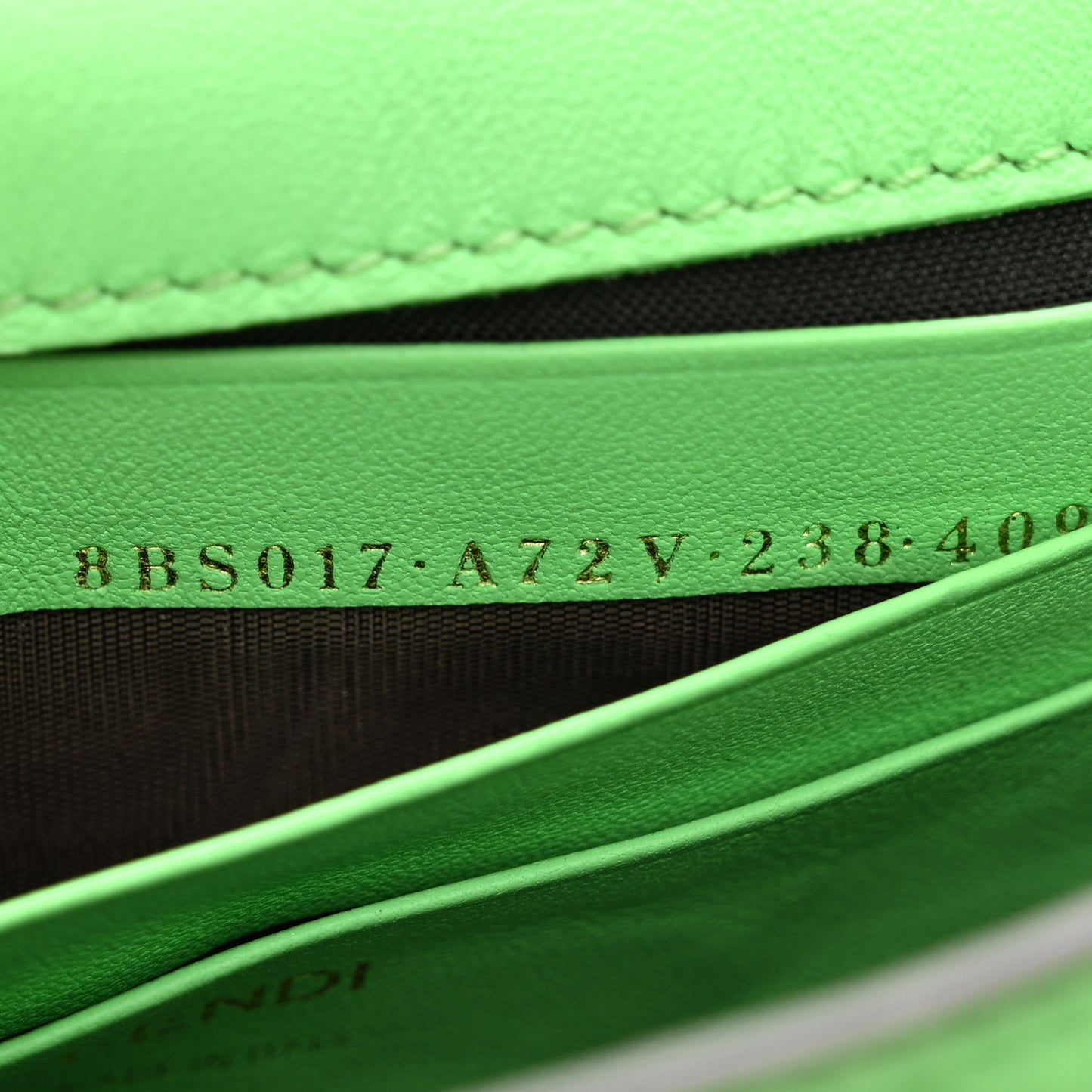 Nappa FF 1974 Embossed Mini Baguette Edamame