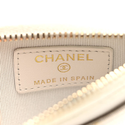 Chanel Caviar Quilted CC Zip Card Holder White 6 of 8