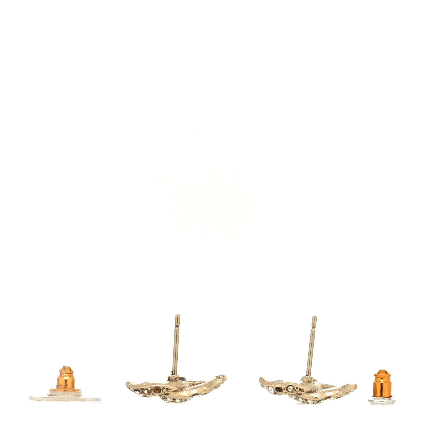 Crystal Twisted CC Earrings Gold