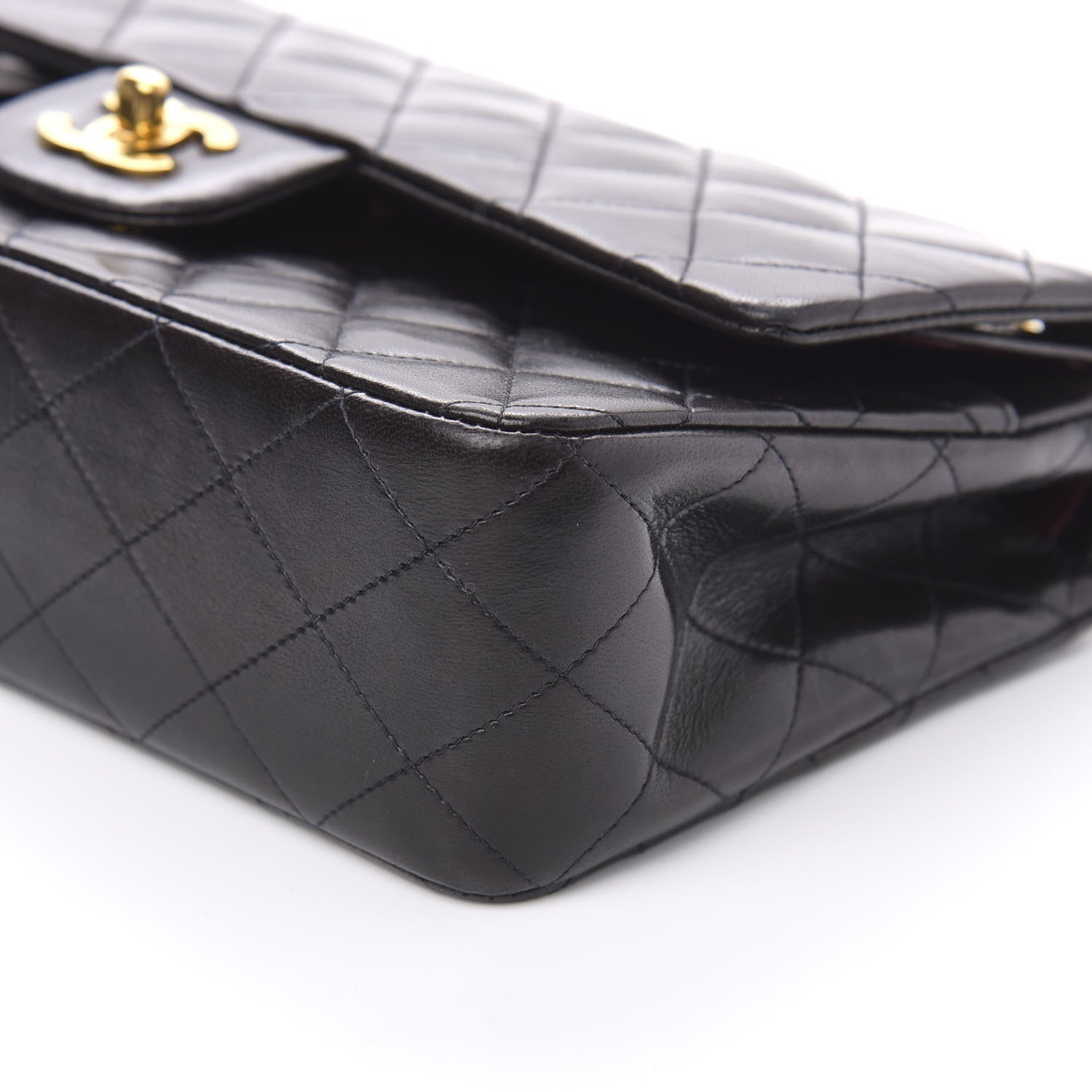 Chanel Lambskin Quilted Medium Double Flap Black 9 of 10