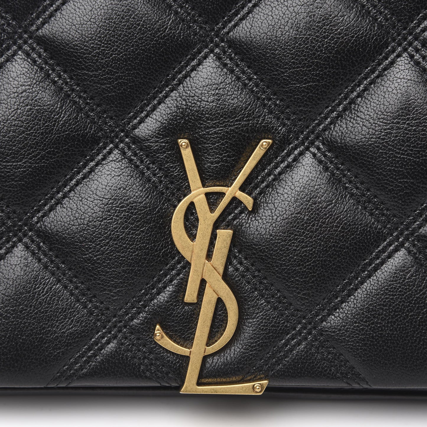 Lambskin Diamond Quilted Becky Chain Wallet Black