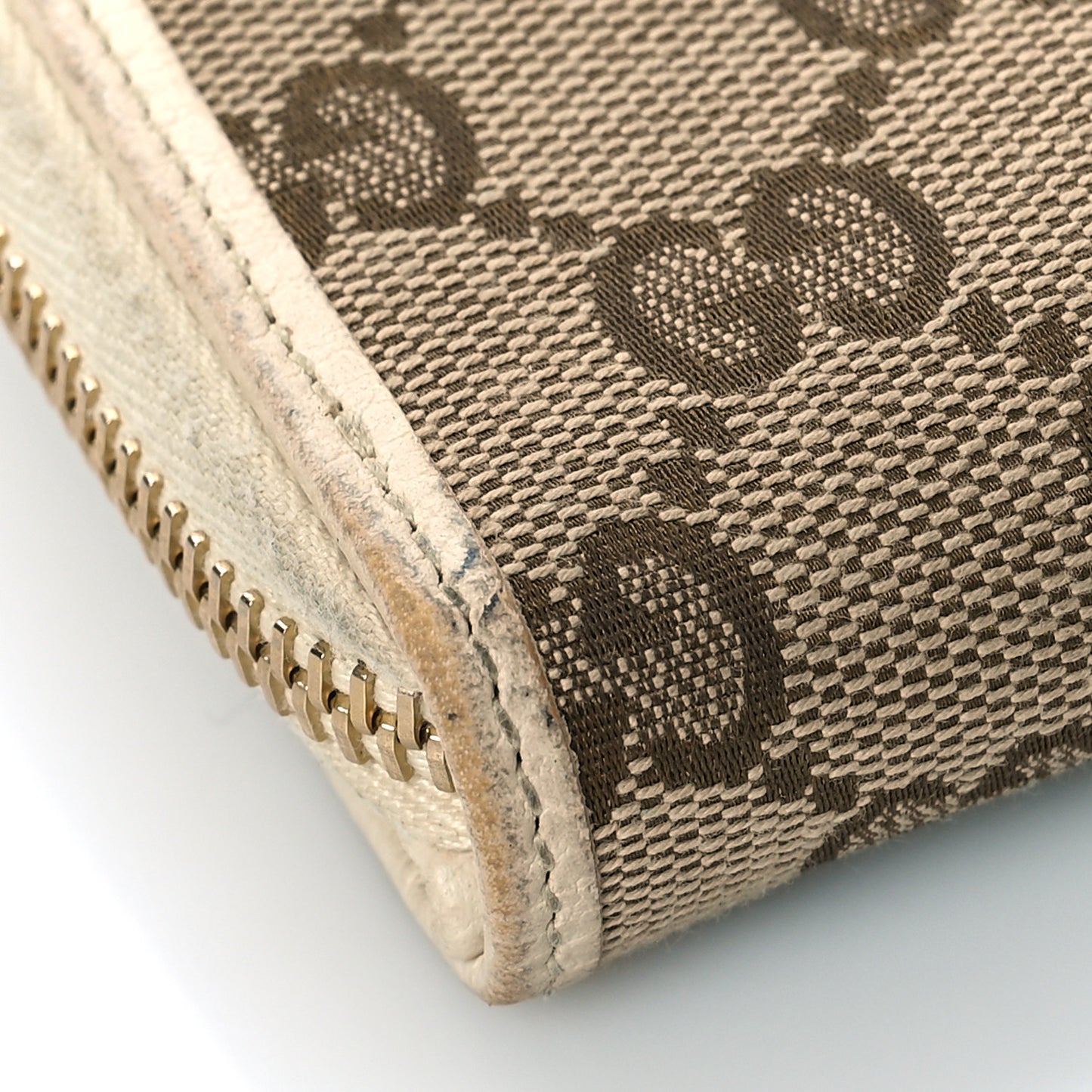 Monogram Dollar Calfskin Zip Around French Flap Wallet Beige Ebony Avoire