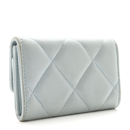 Chanel Lambskin Quilted 19 Flap Card Holder Light Blue 3 of 12