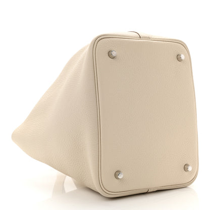 Hermes Taurillon Clemence Picotin Lock 22 MM Craie 4 of 11