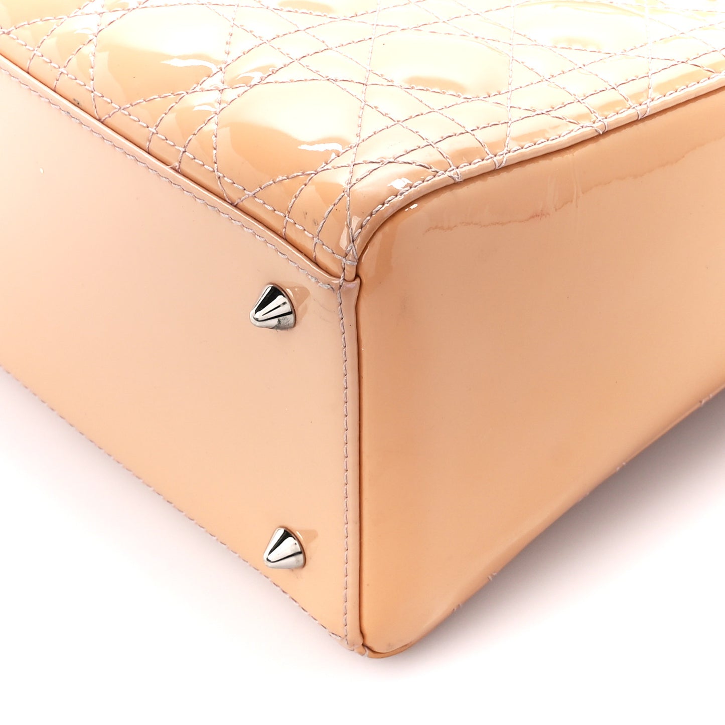 Patent Cannage Medium Lady Dior Rose Clair
