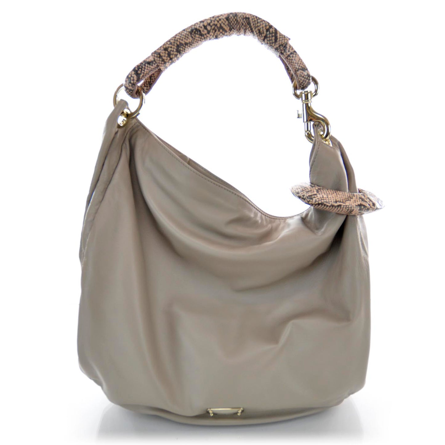Leather Snake Trim Sky Hobo