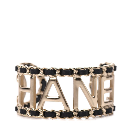 Chanel Lambskin Vintage Allure Cuff Bracelet S Black Gold 1 of 6