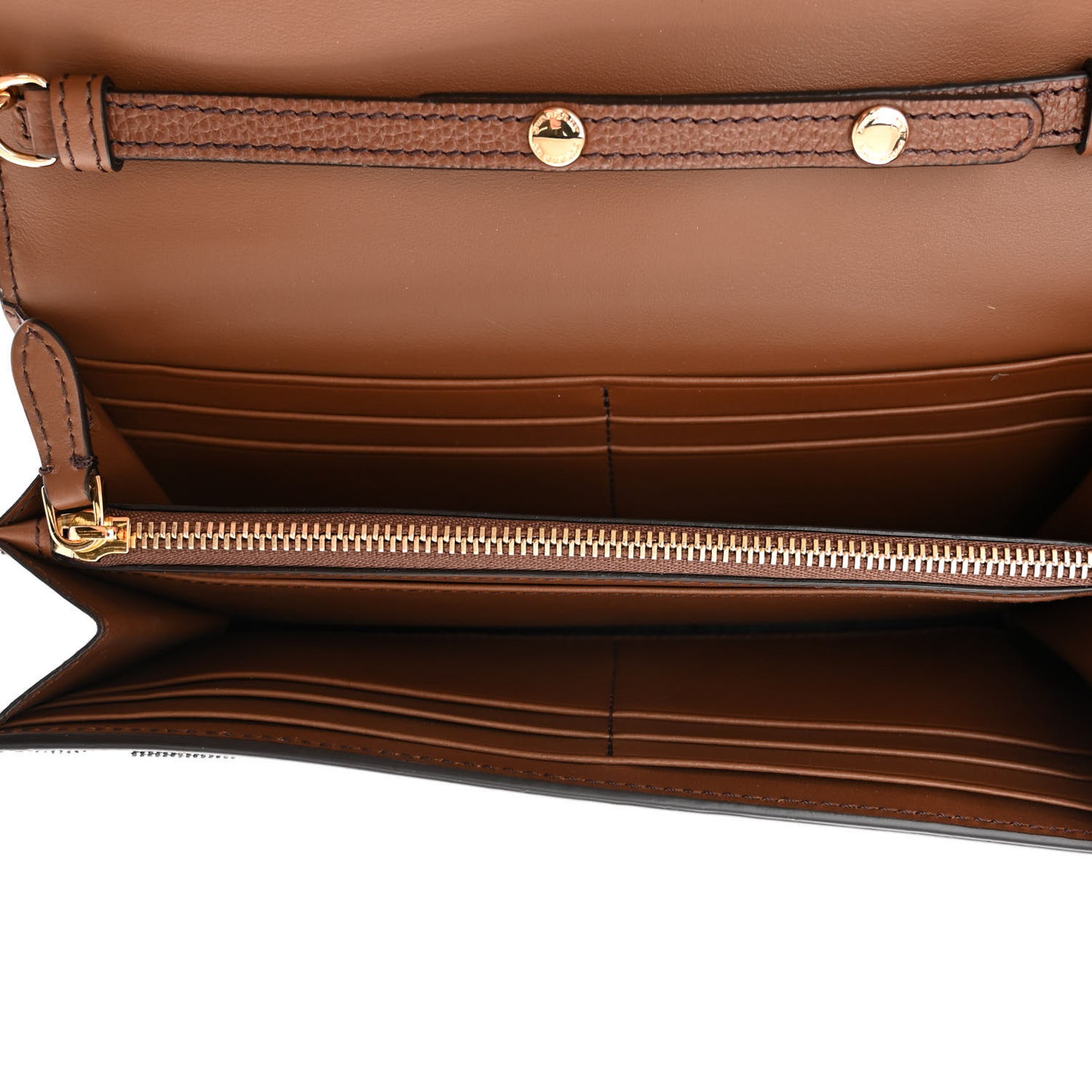 Derby Calfskin House Check Henley Wallet On Chain Tan
