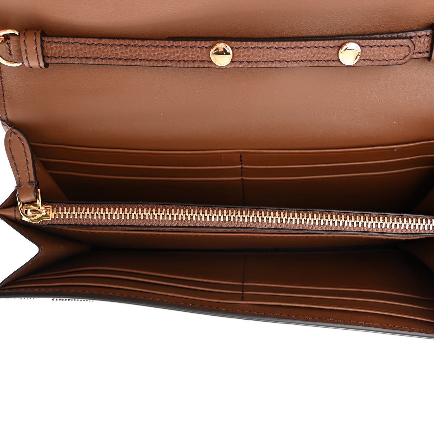 Burberry Derby Calfskin House Check Henley Wallet On Chain Tan 5 of 10