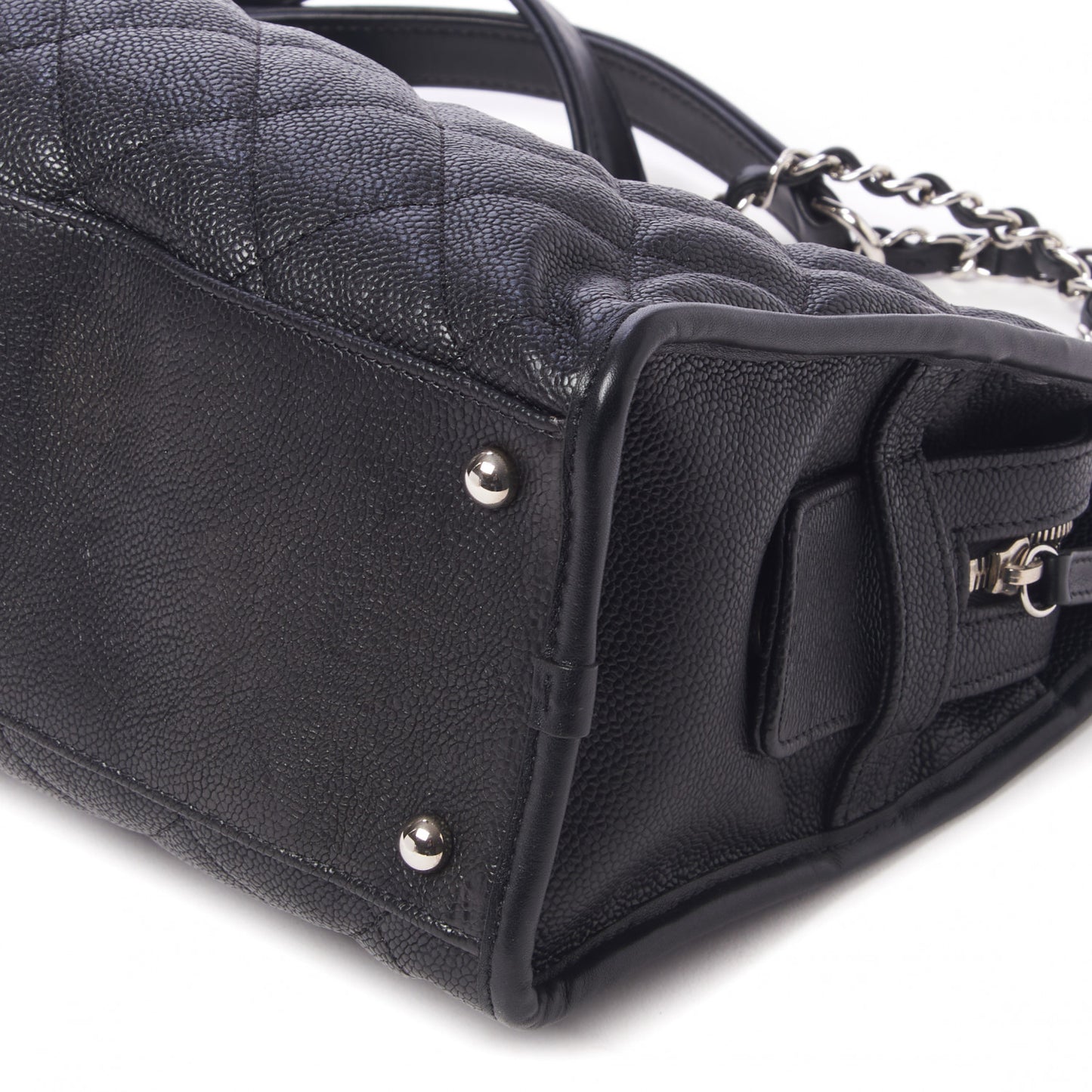 Caviar Quilted French Riviera Tote Black