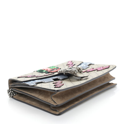 Gucci GG Supreme Monogram Lightning Embroidered Medium Dionysus Shoulder Bag Beige 4 of 9