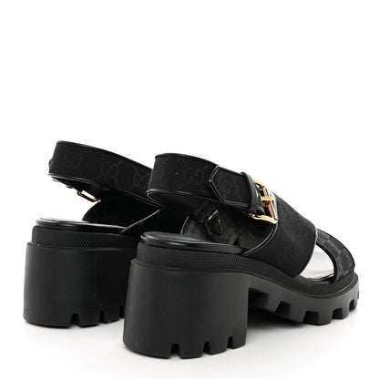 Gucci Monogram Granada Kid Trip 40/72mm Lug Sole Sandals 40 Black 4 of 9