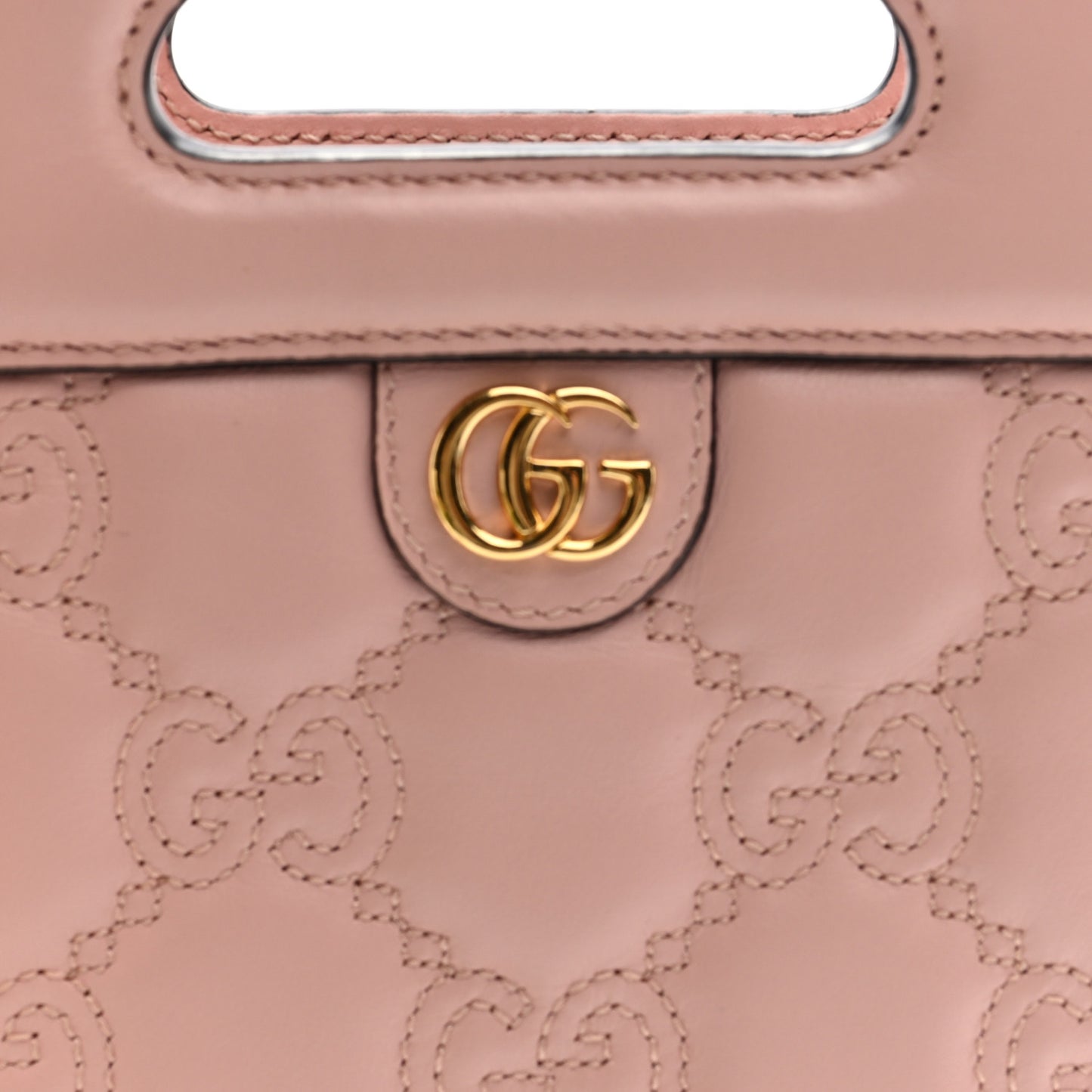 Calfskin GG Matelasse Mini Top Slip Handle Crossbody Bag Perfect Pink Natural