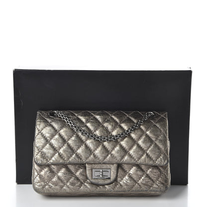 Chanel Metallic Aged Calfskin 2.55 Reissue 225 Flap Dark Silver 12 of 12
