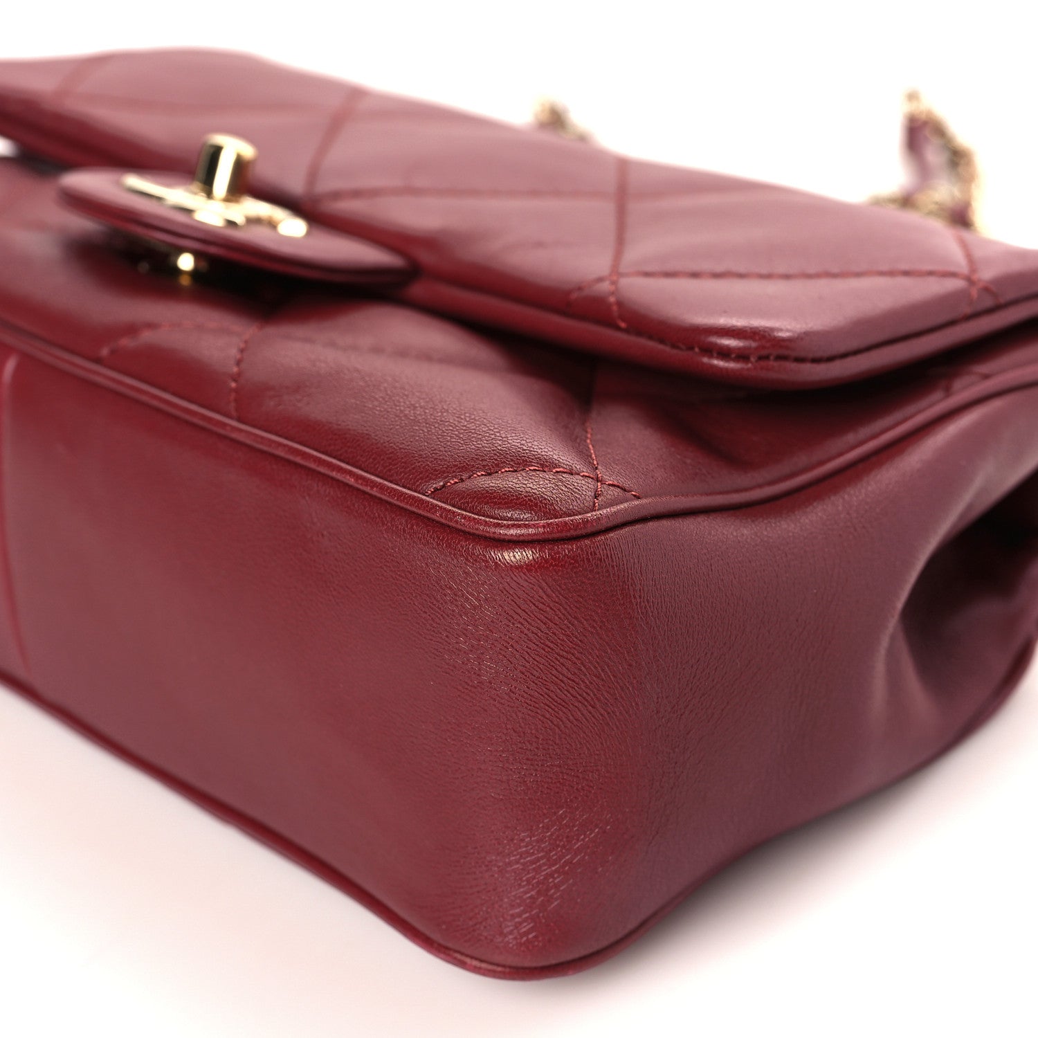 Chanel Lambskin Quilted Small Easy Carry Flap Burgundy 9 of 9