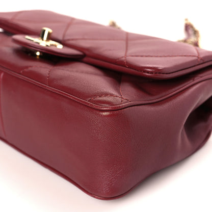 Chanel Lambskin Quilted Small Easy Carry Flap Burgundy 9 of 9