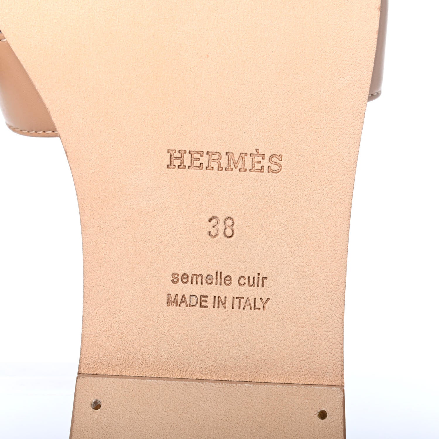 Hermes Box Calfskin Oran Sandals 38 6 of 8