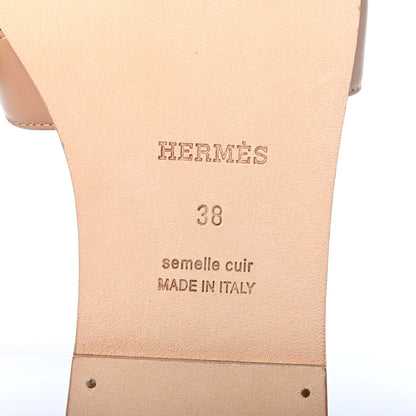 Hermes Box Calfskin Oran Sandals 38 6 of 8