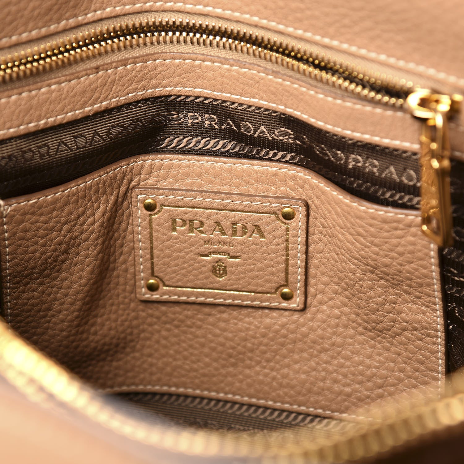 Prada Vitello Daino Tote Sesamo 7 of 10