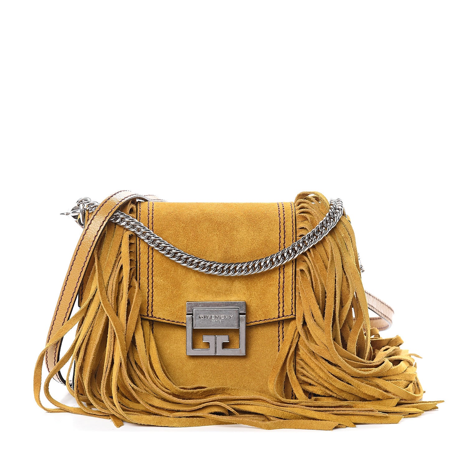 Suede Fringe Small GV3 Shoulder Bag Yellow