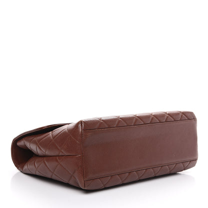 Chanel Caviar Quilted Jumbo Kelly Flap Brown 3 of 16