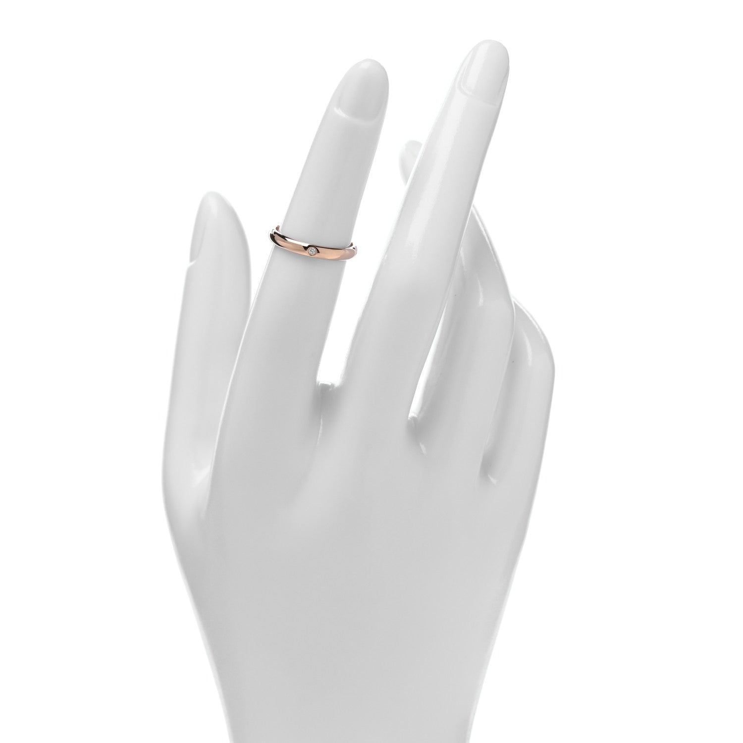 Cartier 18K Pink Gold Diamond 2.6mm 1895 Wedding Band Ring 48 4.5 2 of 4