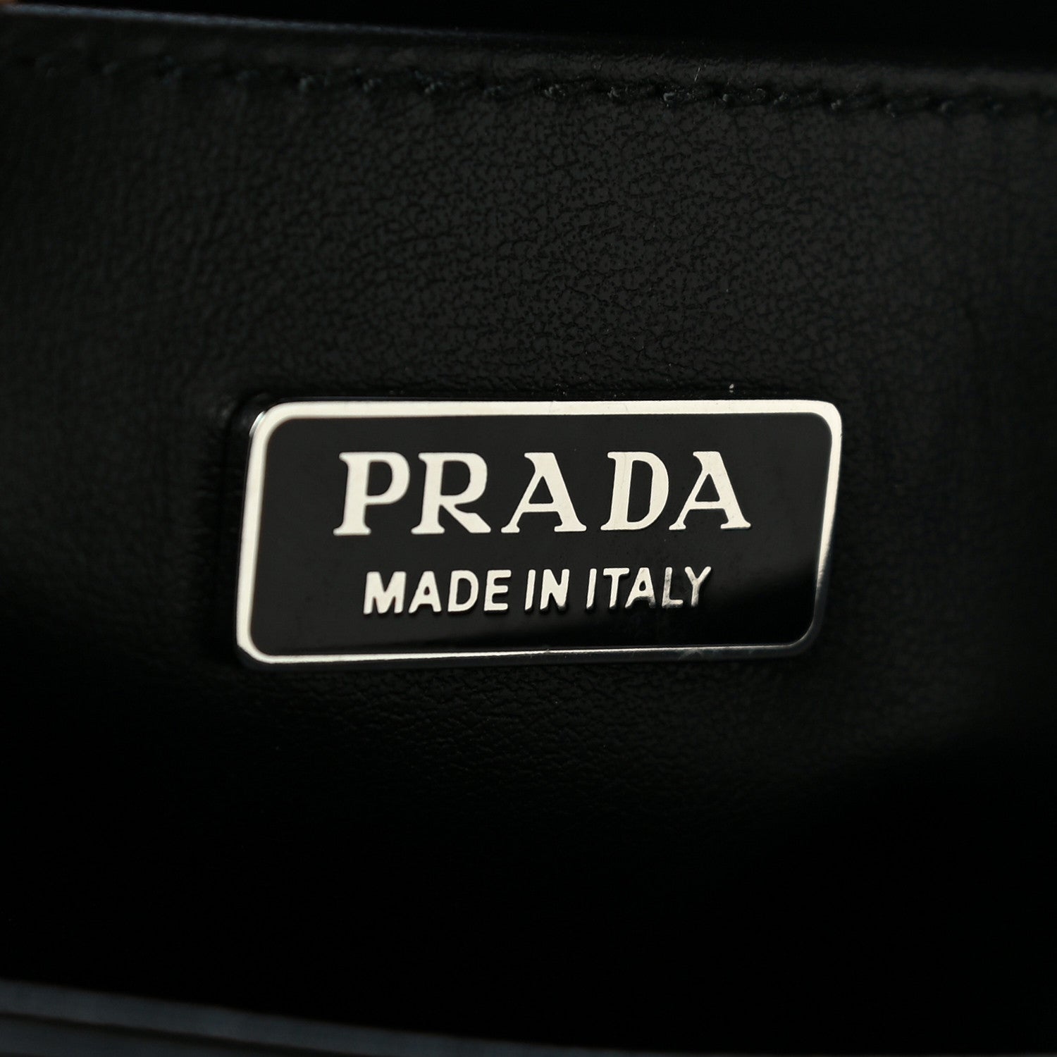 Prada Spazzolato Triangle Small Double Handle Crossbody Tote Black 7 of 14