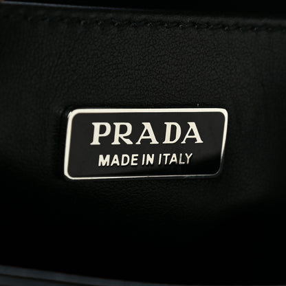 Prada Spazzolato Triangle Small Double Handle Crossbody Tote Black 7 of 14