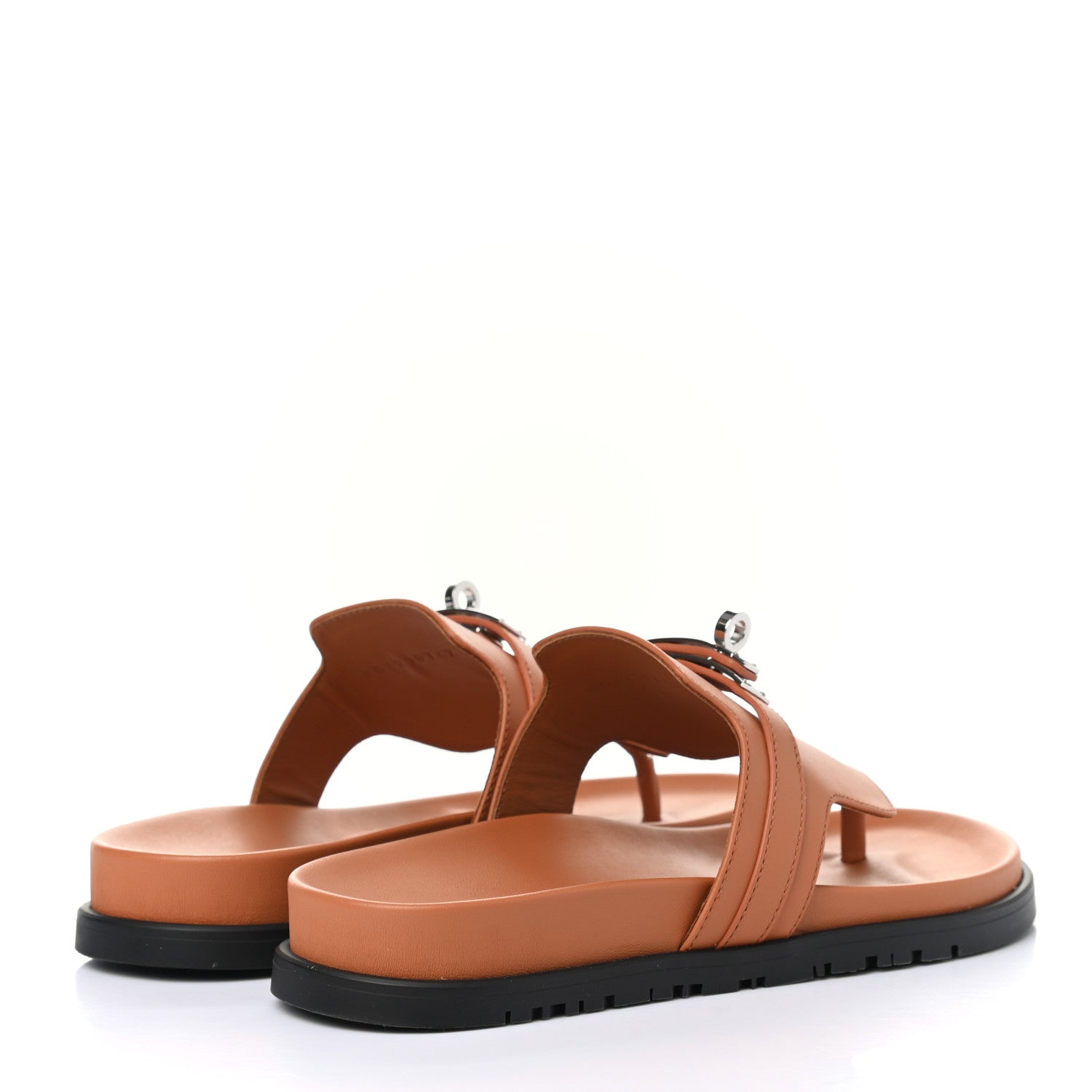 Hermes Calfskin Womens Empire Sandals 37 Marron Glaise 4 of 9