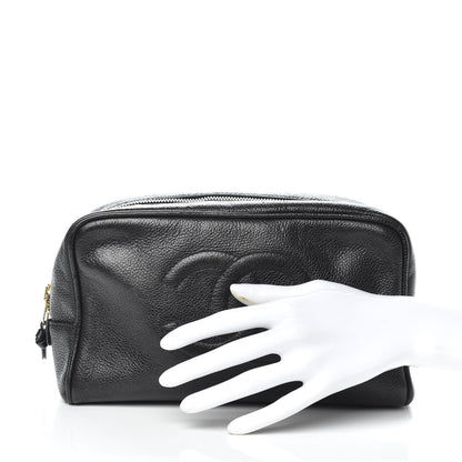 Chanel Caviar Timeless CC Cosmetic Pouch Bag Black 2 of 10
