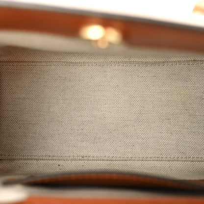 Gucci New Canvas Charisma Calfskin Crystal GG Monogram Mini Diana Tote Bag Camel Ebony 5 of 13