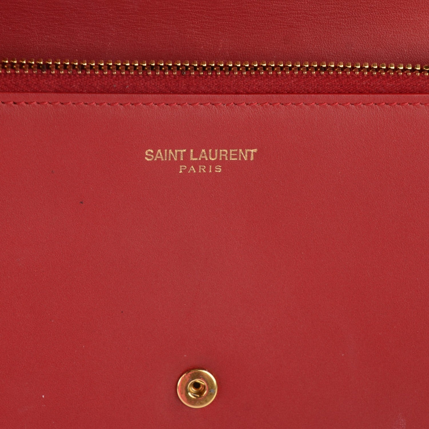 Saint Laurent Calfskin Classic Marquage Flap Wallet Red 5 of 7