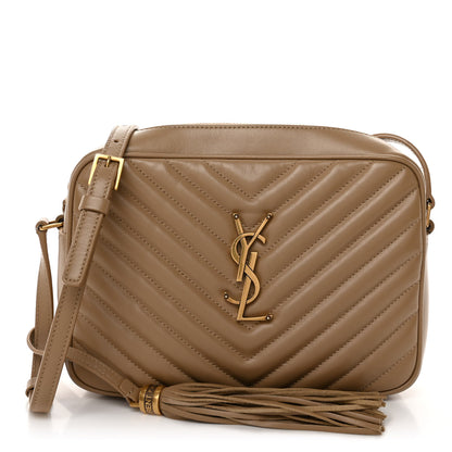 Saint Laurent Calfskin Matelasse Monogram Lou Camera Bag Dark Latte 1 of 12