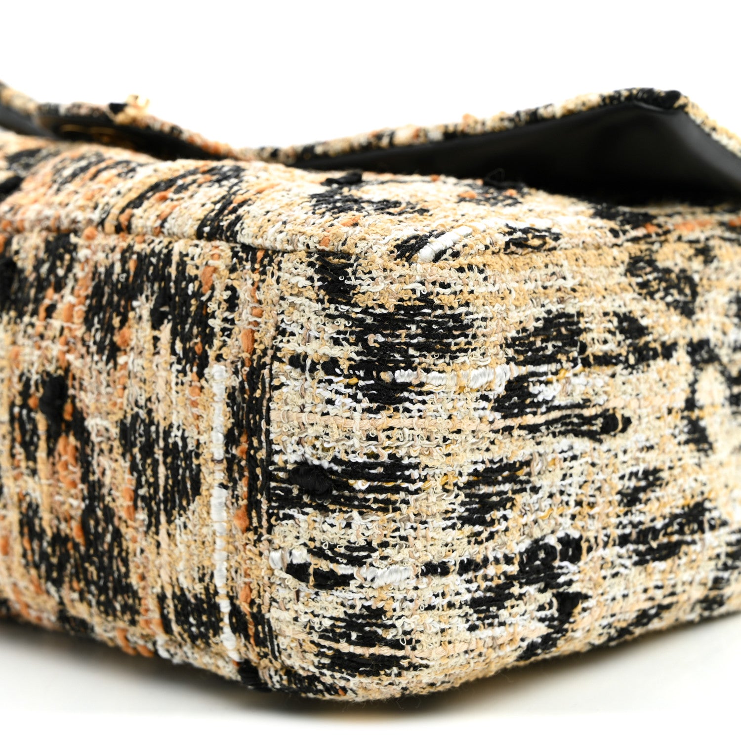 Chanel Tweed Mixed Fibers Leopard Print Small Souplissimo Maxi Flap Brown Black White 10 of 10