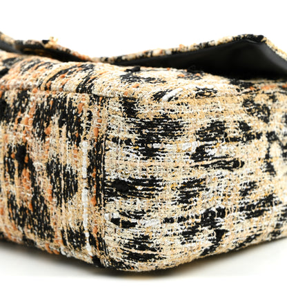 Chanel Tweed Mixed Fibers Leopard Print Small Souplissimo Maxi Flap Brown Black White 10 of 10