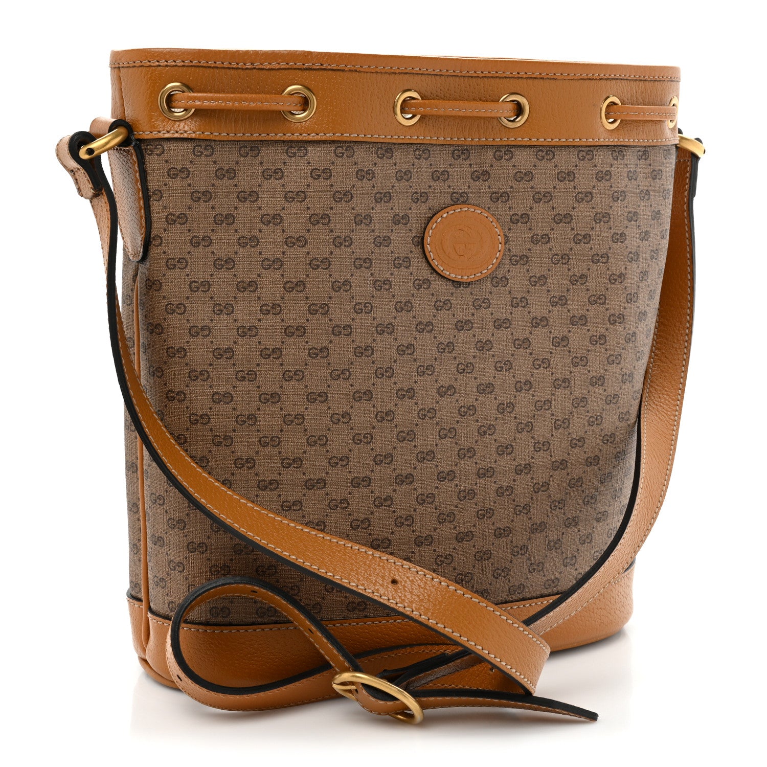 Gucci X DISNEY Mini Vintage GG Supreme Monogram Bucket Bag Beige Vintage Sun Oil 3 of 9