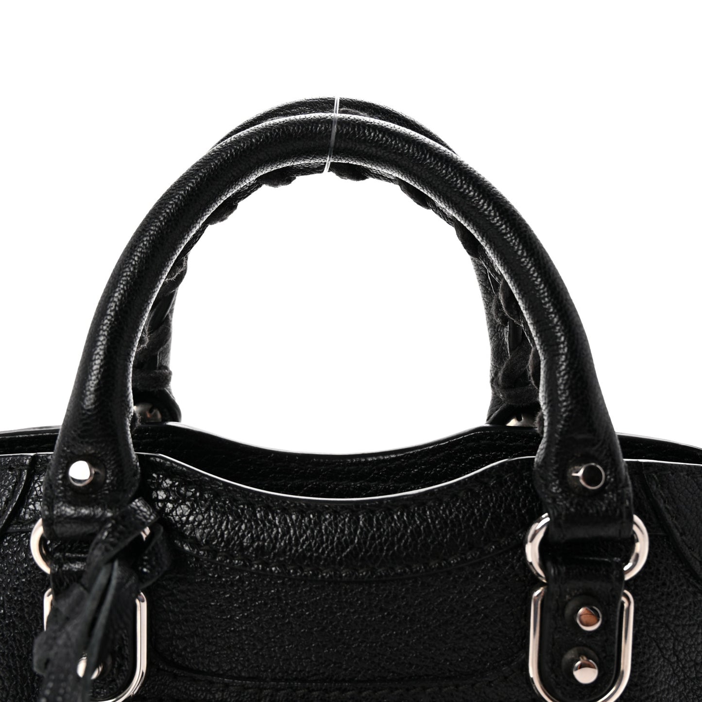Chevre Silver Metallic Edge Hardware Nano City Black
