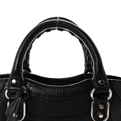 Balenciaga Chevre Silver Metallic Edge Hardware Nano City Black 7 of 9