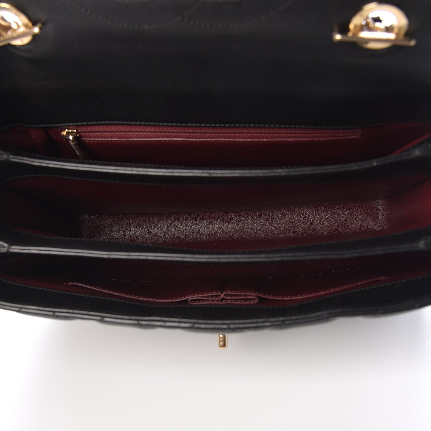 Lambskin Quilted Medium Trendy CC Flap Dual Handle Bag Black
